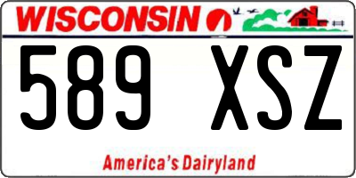 WI license plate 589XSZ