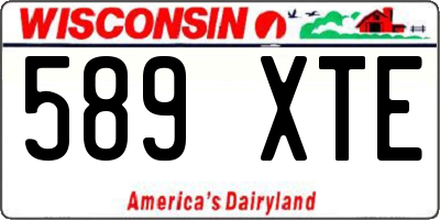 WI license plate 589XTE