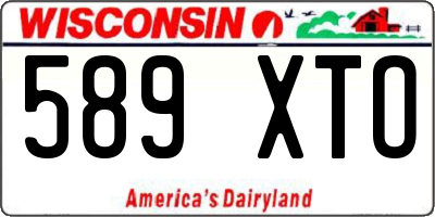 WI license plate 589XTO