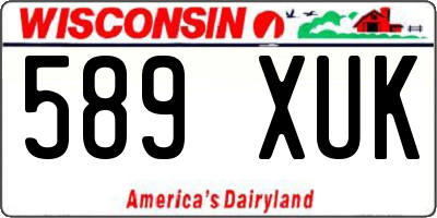 WI license plate 589XUK