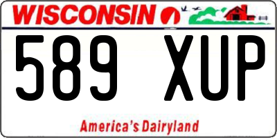 WI license plate 589XUP