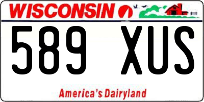 WI license plate 589XUS