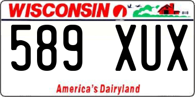 WI license plate 589XUX