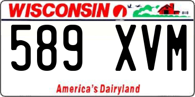 WI license plate 589XVM