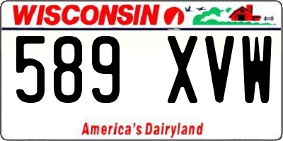 WI license plate 589XVW