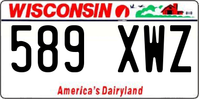 WI license plate 589XWZ