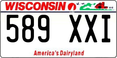WI license plate 589XXI