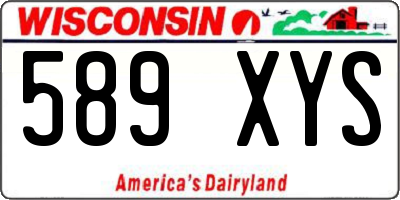 WI license plate 589XYS