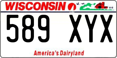 WI license plate 589XYX