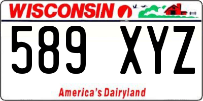 WI license plate 589XYZ