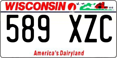 WI license plate 589XZC