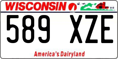 WI license plate 589XZE