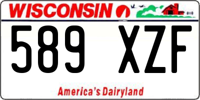 WI license plate 589XZF