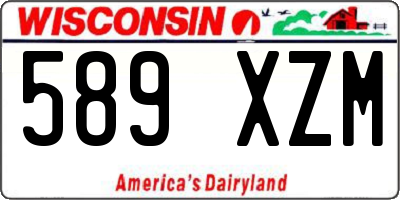 WI license plate 589XZM