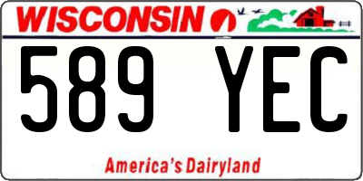 WI license plate 589YEC