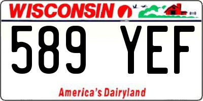 WI license plate 589YEF