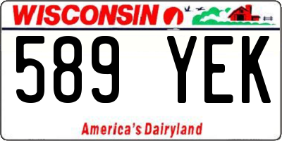 WI license plate 589YEK