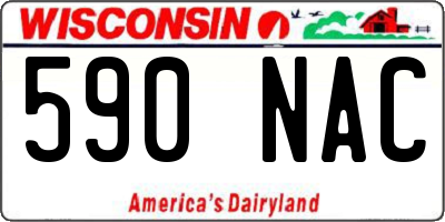 WI license plate 590NAC