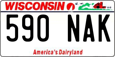 WI license plate 590NAK