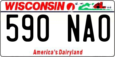 WI license plate 590NAO