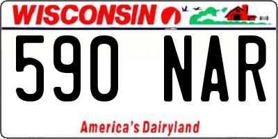 WI license plate 590NAR