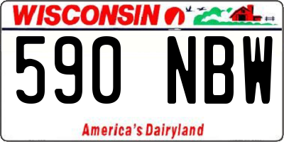 WI license plate 590NBW