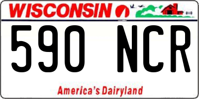 WI license plate 590NCR