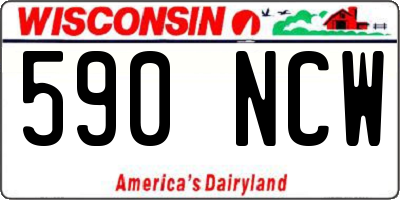 WI license plate 590NCW