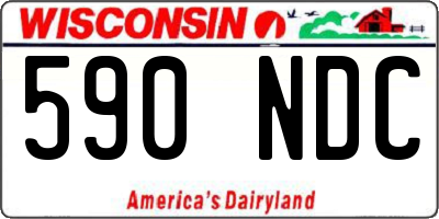 WI license plate 590NDC