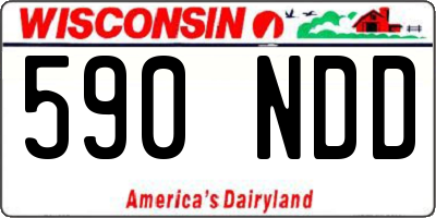 WI license plate 590NDD