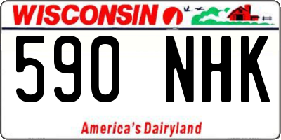WI license plate 590NHK