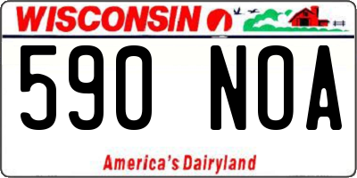WI license plate 590NOA