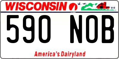 WI license plate 590NOB