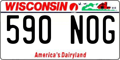 WI license plate 590NOG
