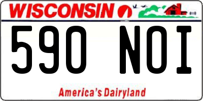 WI license plate 590NOI