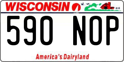 WI license plate 590NOP