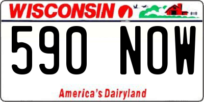 WI license plate 590NOW