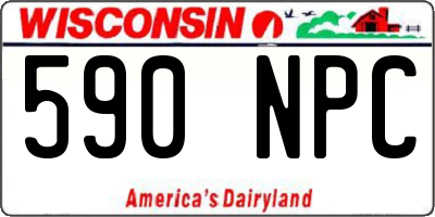 WI license plate 590NPC