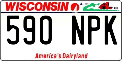 WI license plate 590NPK