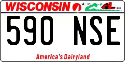 WI license plate 590NSE