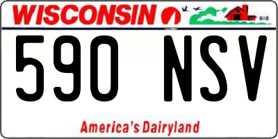 WI license plate 590NSV