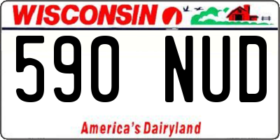 WI license plate 590NUD