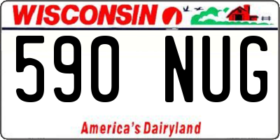 WI license plate 590NUG