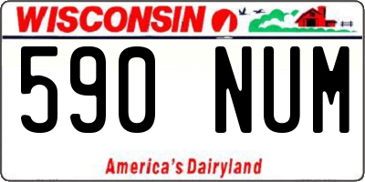 WI license plate 590NUM
