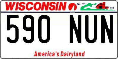 WI license plate 590NUN