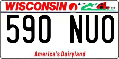 WI license plate 590NUO