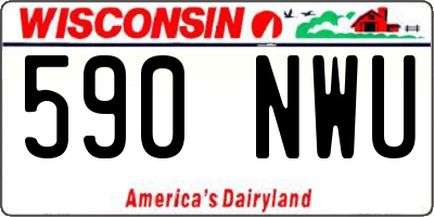 WI license plate 590NWU