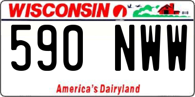 WI license plate 590NWW