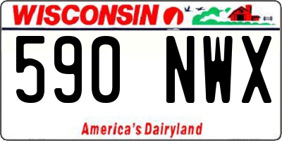 WI license plate 590NWX