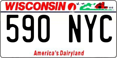 WI license plate 590NYC
